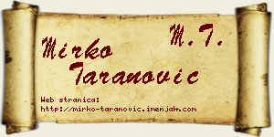 Mirko Taranović vizit kartica